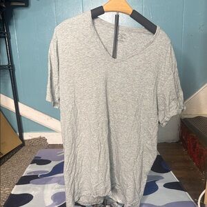 Calvin Klein Light Gray V-Neck Short Sleeve Tee